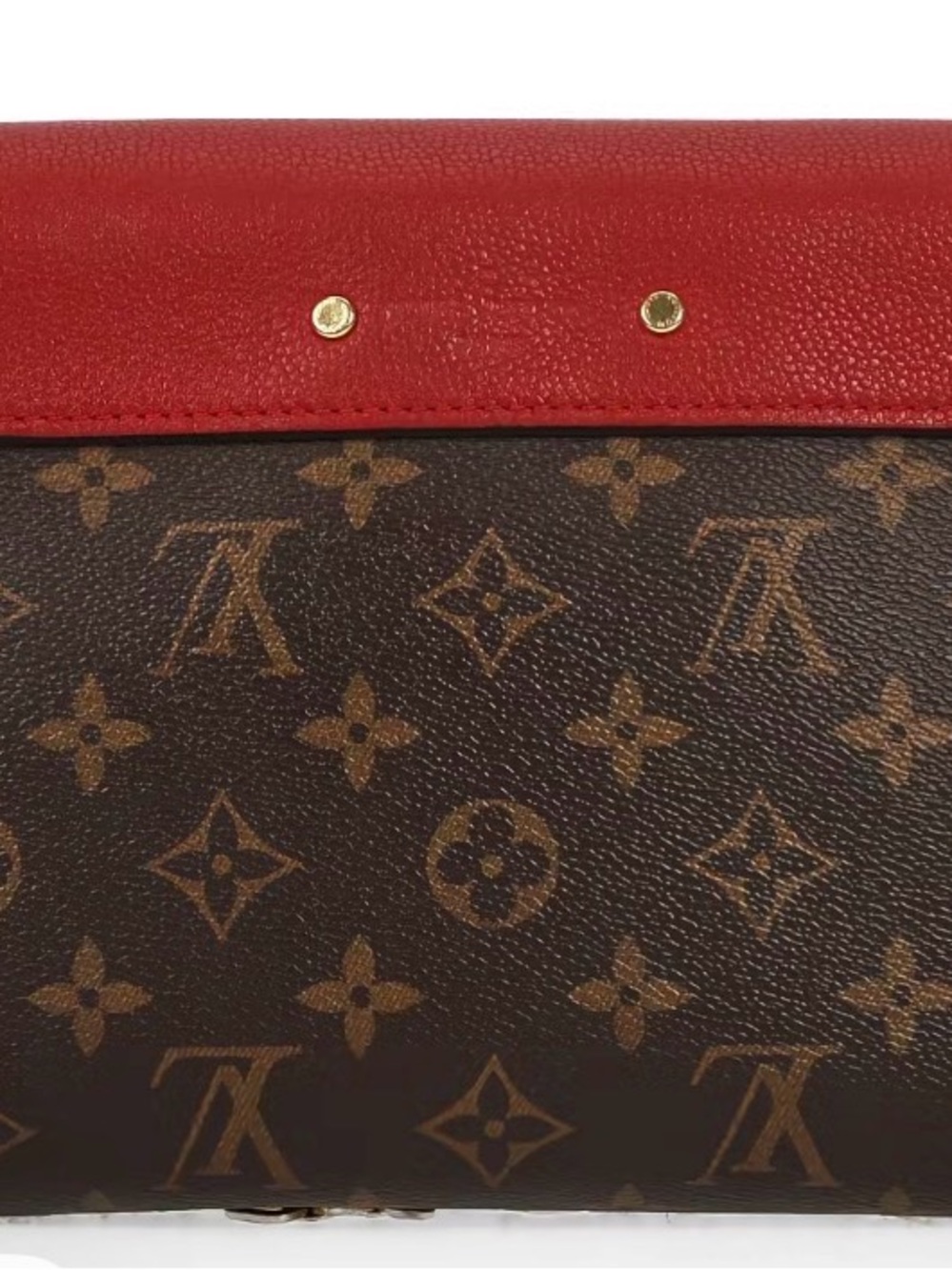 Louis Vuitton Red and Monogram Crossbody with Gold Chain - Picture 2 of 6
